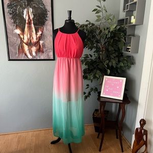 💗🧡 Maude Sheer Ombré Maxi Dress